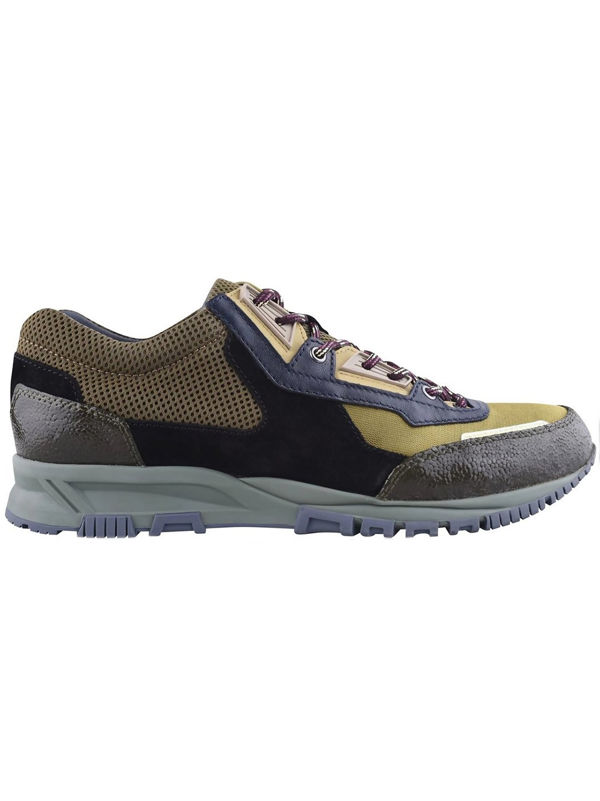 Lanvin Mens Grey Navy \u0026 Leather Mesh 